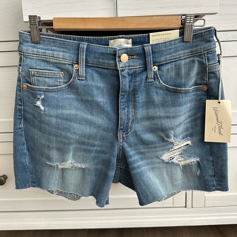Women's Distressed Denim Shorts, NWT